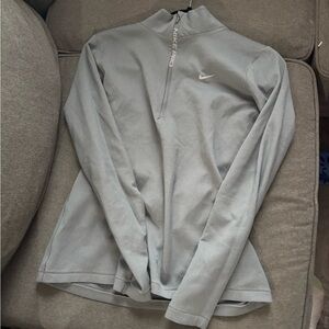 Nike Women's Light Gray Quarter-Zip Sweatshirt